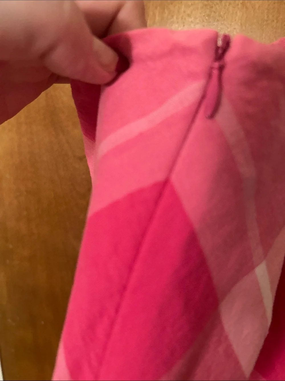 Pink Plaid A-Line cotton Skirt. 12